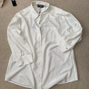NWT Karl Lagerfeld White Button Up Size Medium